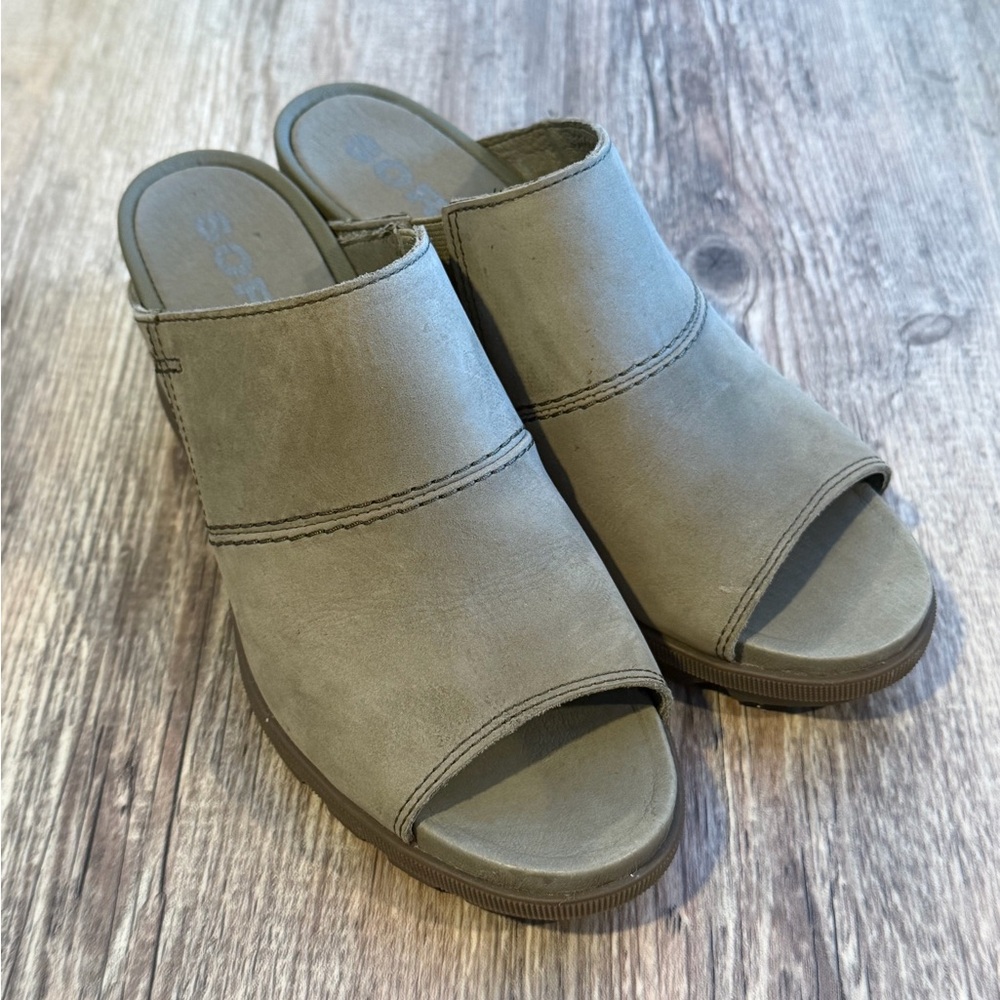 Sorel Women's Peep-Toe Mules - Olive